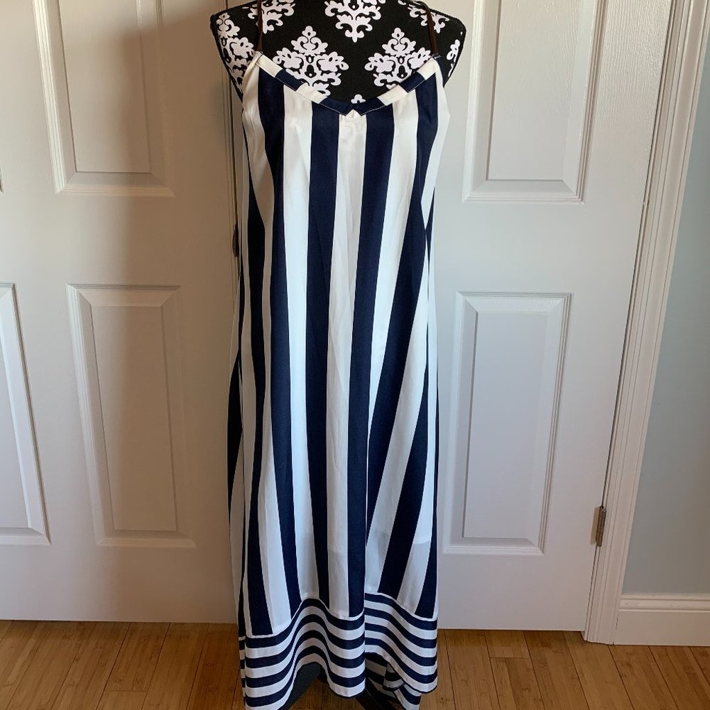 Navy and White Summer/ Vacation Dress